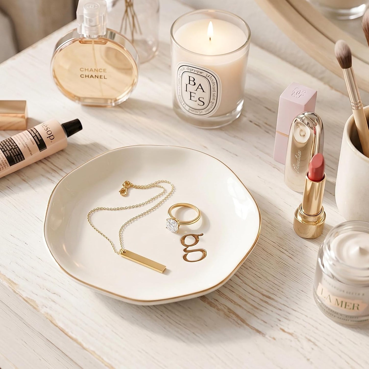 Ceramic Jewelry Tray / G / White