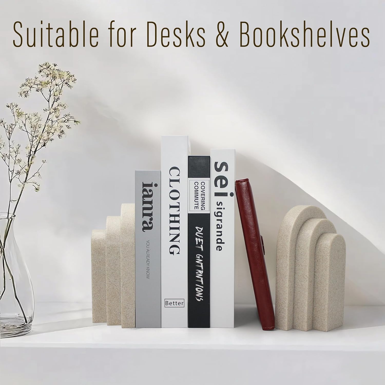 Decorative Modern Bookends / Beige