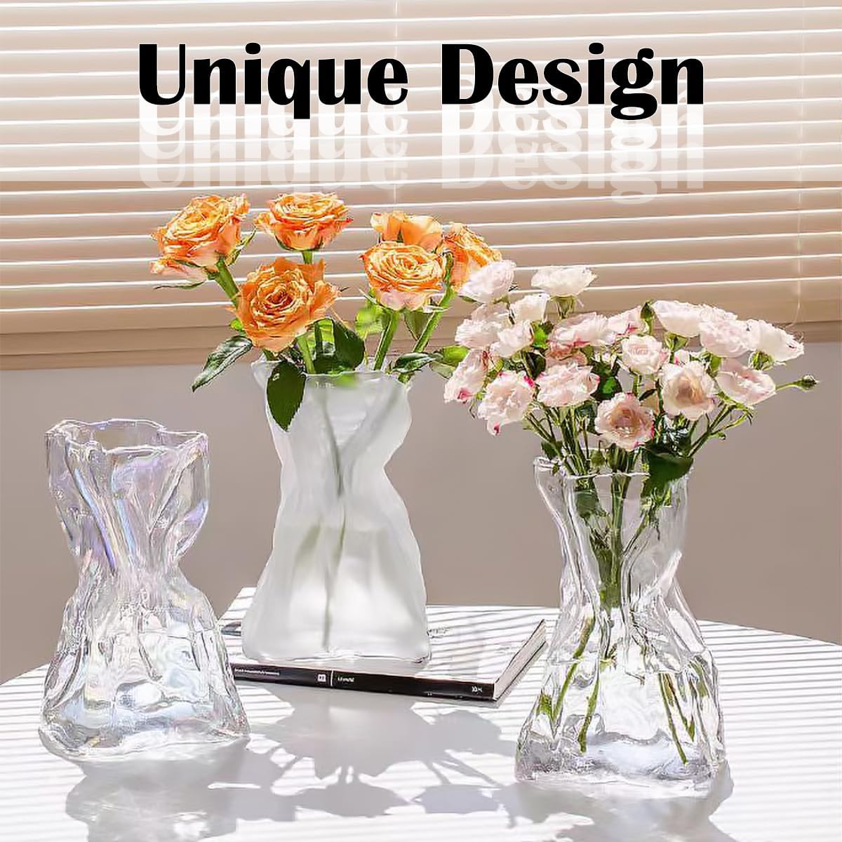 Small Glass Flower Vase / Clear / 6 Inch