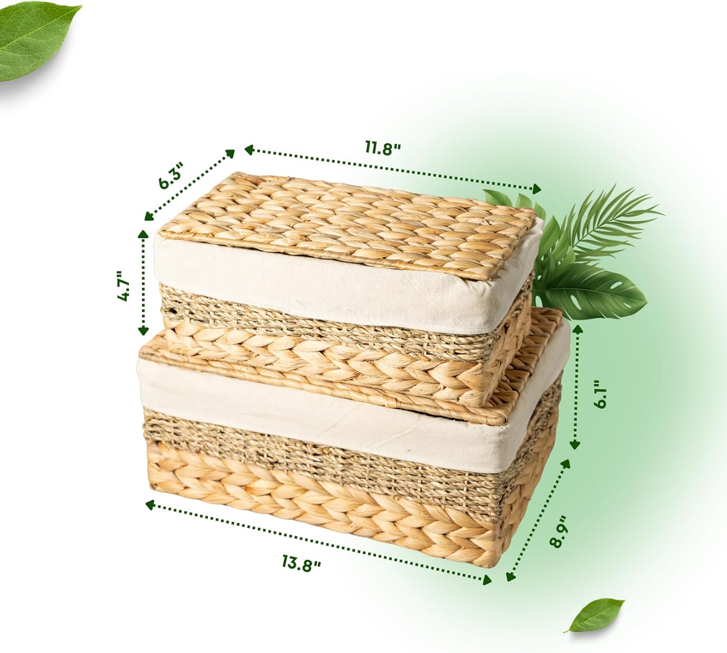 Wicker Storage Baskets / Set of 2