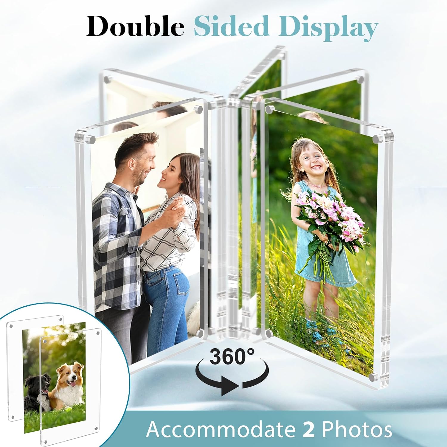 SAMYUCHO 10 Packs Acrylic 4x6 Magnetic Picture Frames for Refrigerator | Strong Magnetism, Clear Display Effect with
