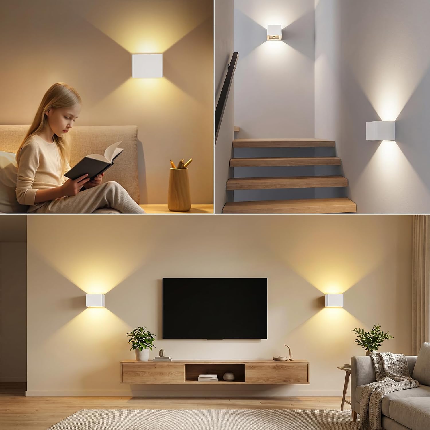 Rechargeable Motion Sensor Wall Lights, Cordless Battery Wall Sconces | Large 6000mAh, Touch&Remote Control