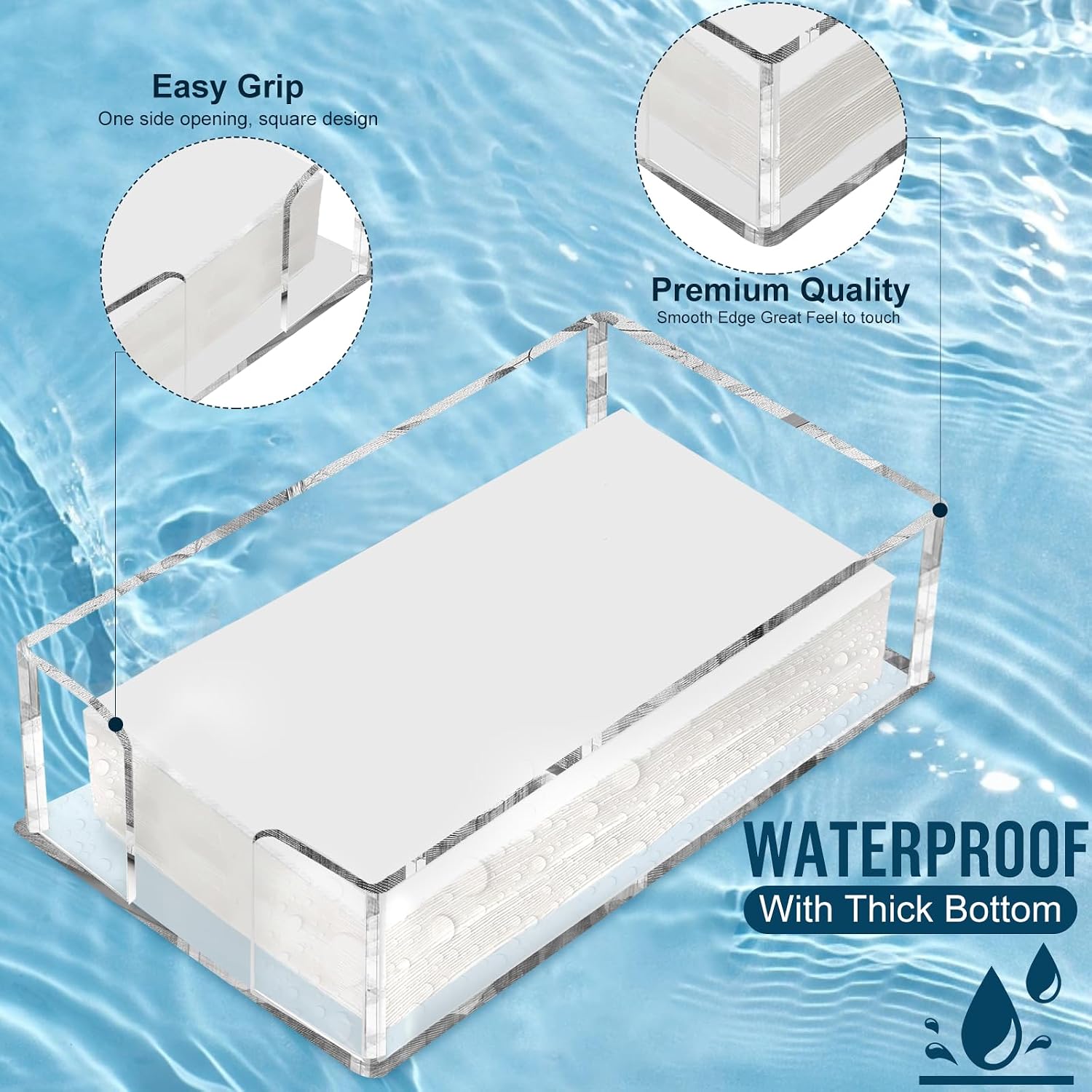Acrylic Guest Towel Napkin Holder / Clear
