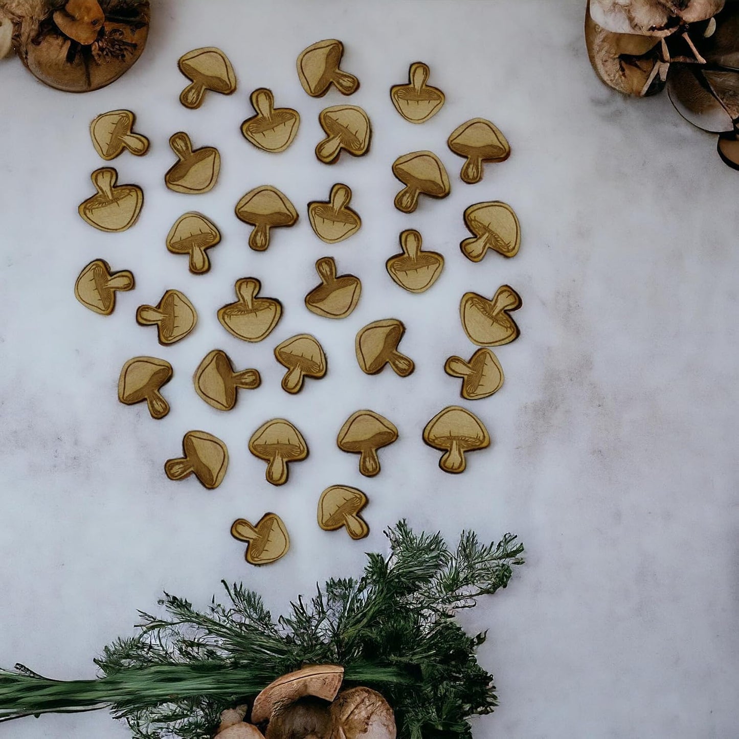 Rustic Wooden Wedding Decor Party Table Scatter Decorations / Mushroom / 100.0