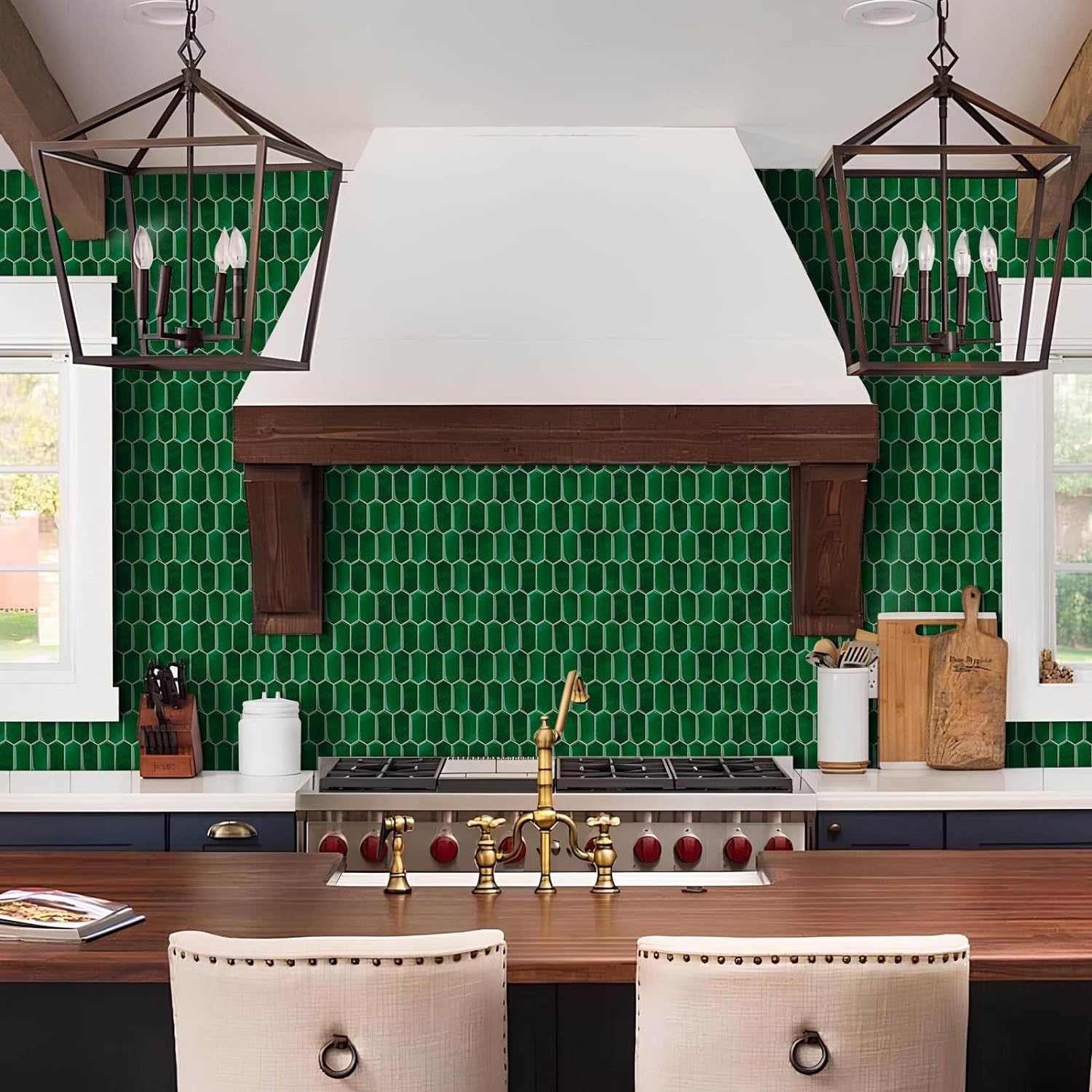 3D Waterproof Self-Adhesive Wall Tile Stick on Backsplash / Emerald Green