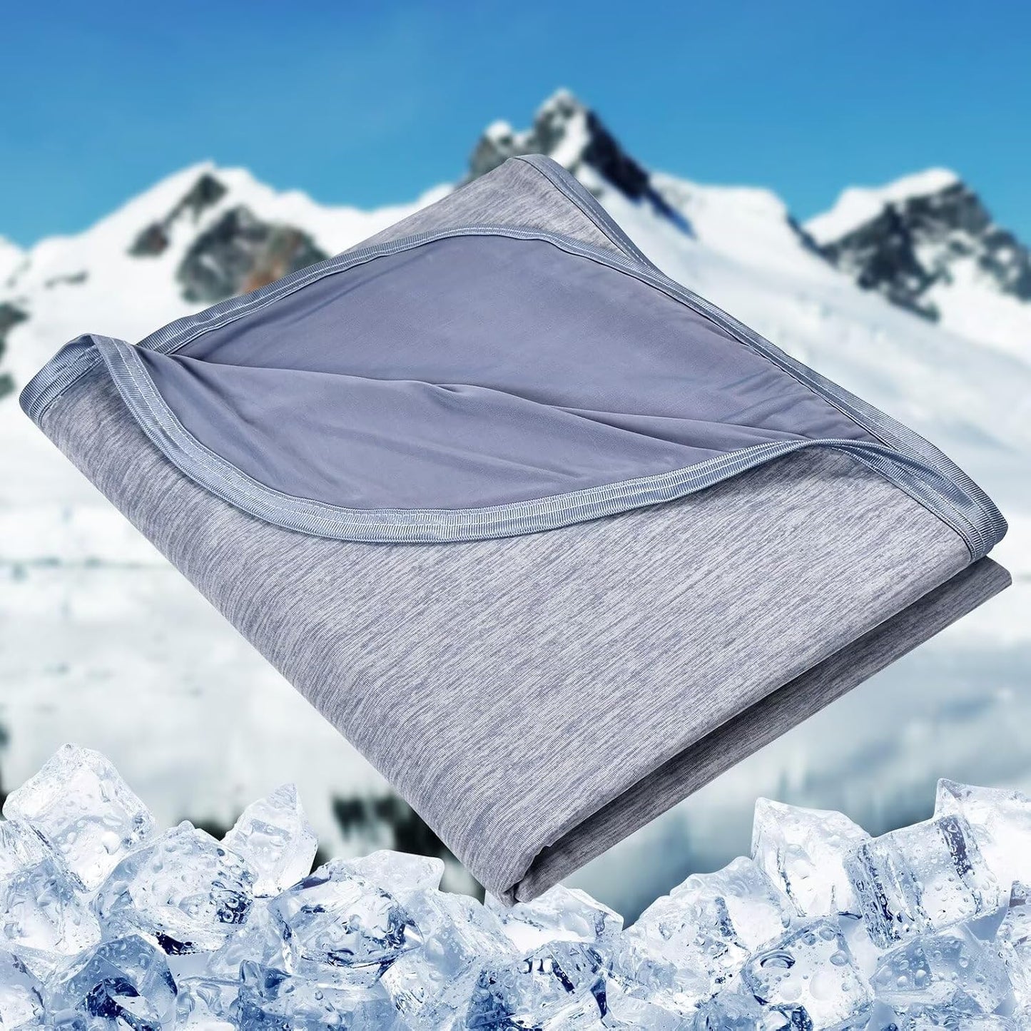 Bedsure Soft Large Fleece Blanket for Bed Light Blue 120"x120"