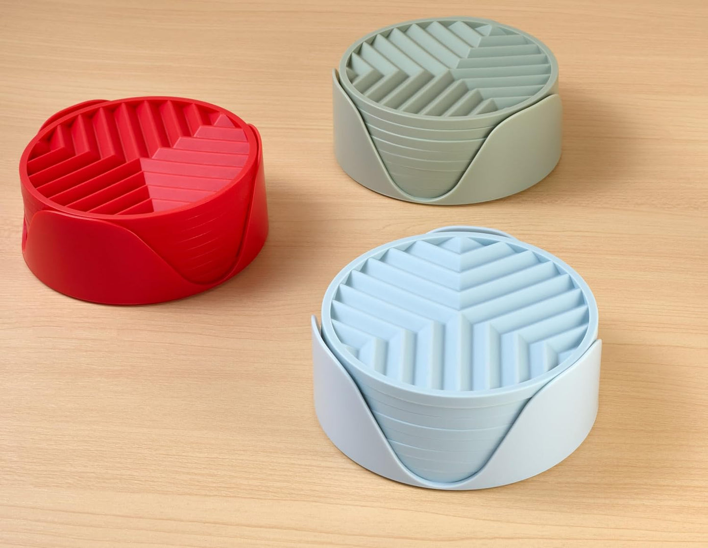 Holder / Non-Slip Drink Coasters / Desert Sage / Set of 8
