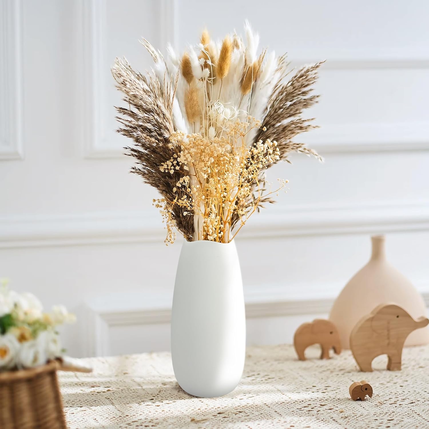 Small Ceramic Flower Vases Bulk Bud Vases / White-10 / Set of 10
