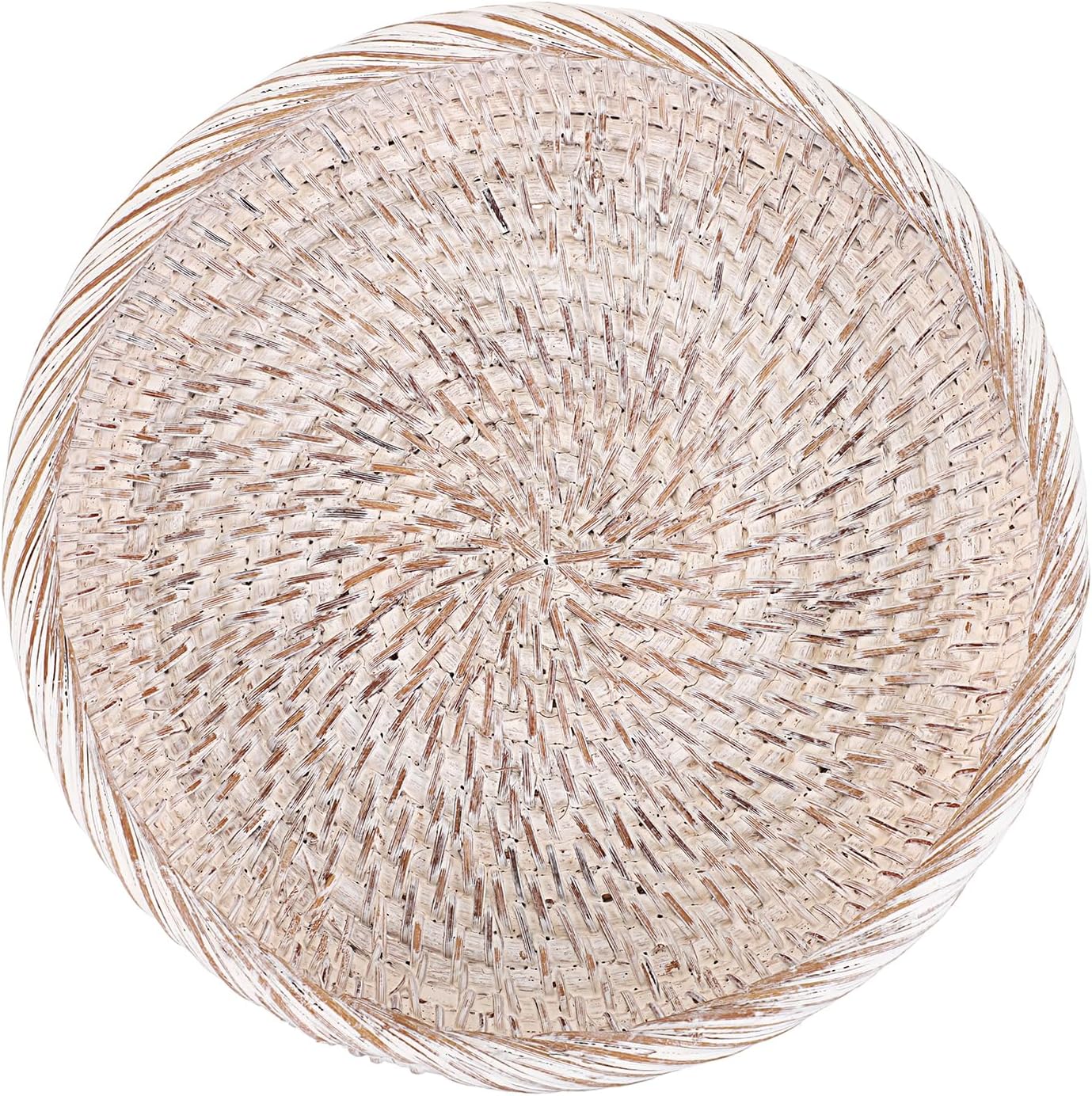 Small Key Basket Bowl for Entryway 7.6" Round Woven Wicker Basket Fruit / Small, 7.6 / Whitewash