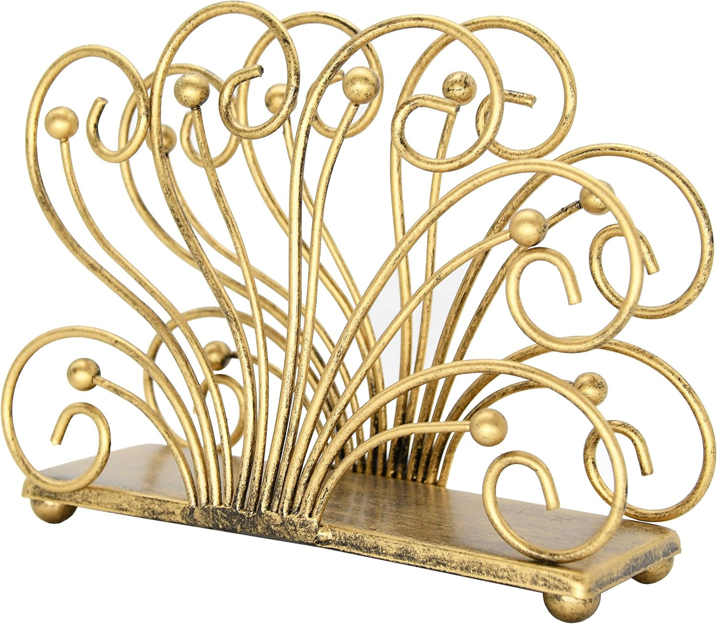 Modern Flaunting Peacock Tail Napkin Holder / Peacock Bronze