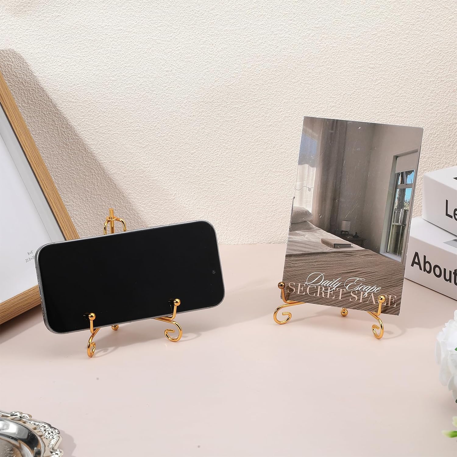 Decorative Plate Holders for Displaying / Gold / 4 Inch / Set of 15