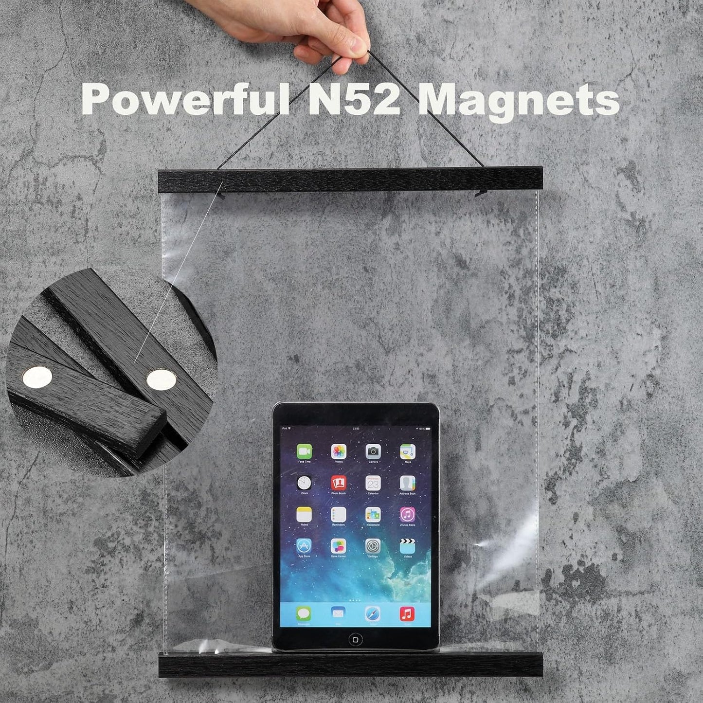 FALAMON 2 Pack Magnetic Poster Hanger Frame, 24x36 24x30 24x17 Magnet Poster Frame Hangers for Hanging Posters, Prints