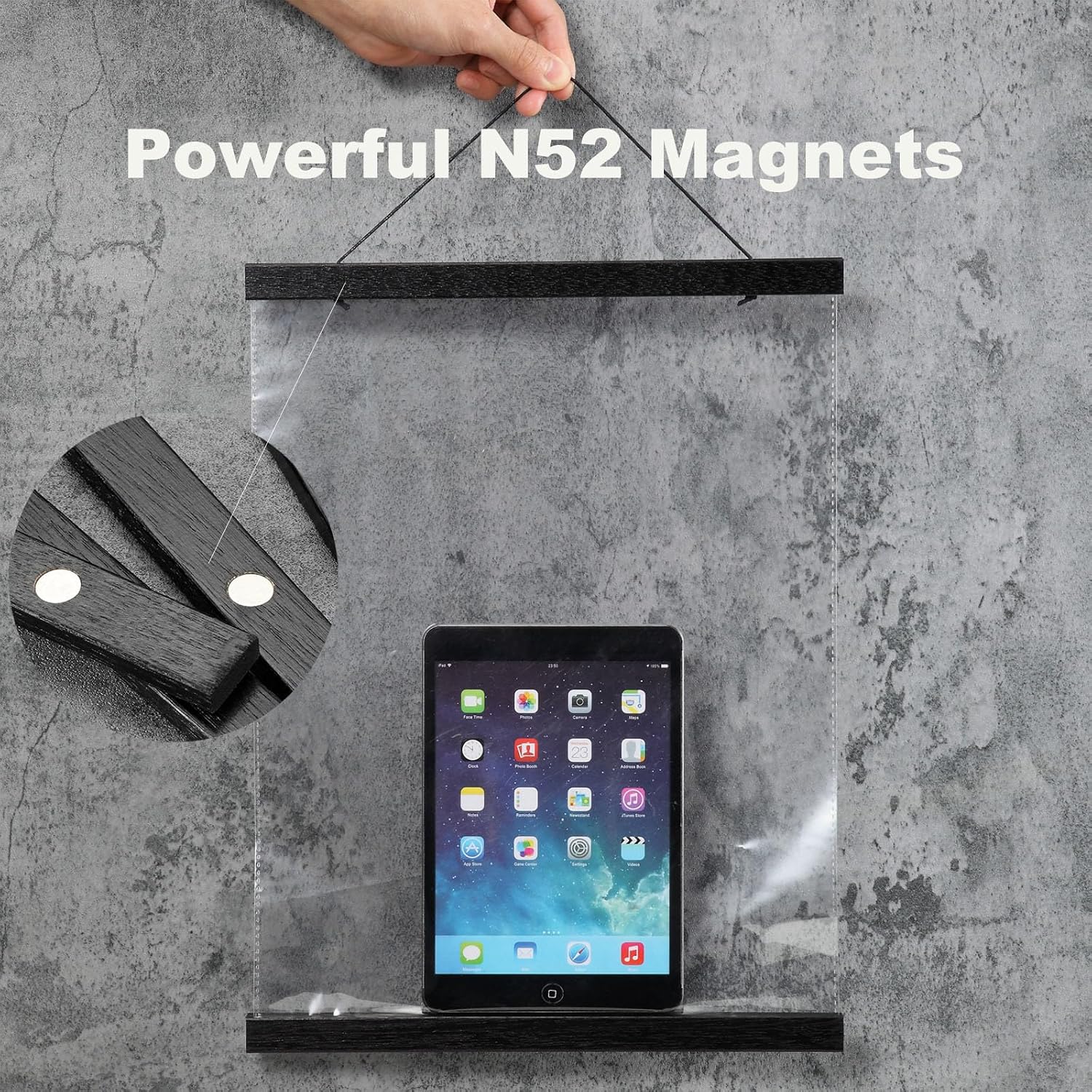 FALAMON 2 Pack Magnetic Poster Hanger Frame, 19x13 19x25 19x27 Magnet Poster Frame Hangers for Hanging Posters, Prints
