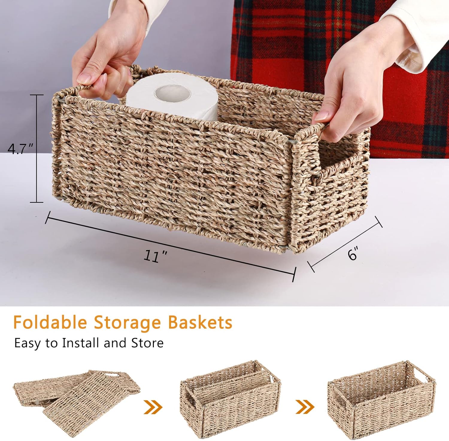 Wicker Storage Basket / Natural / Set of 2