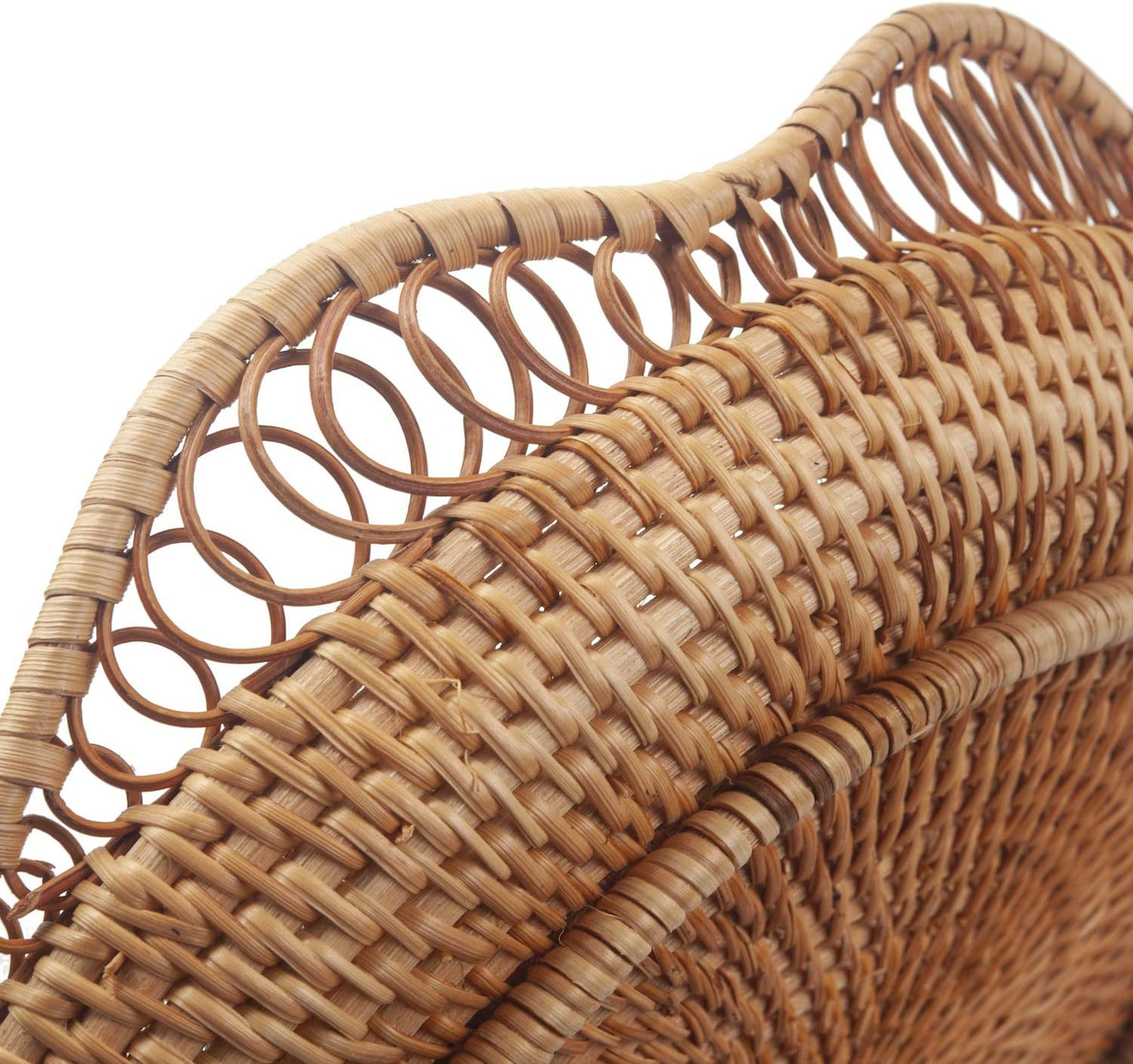 Rattan Fruit Basket for Serving Woven Bread Tray for Cake / 30cm D x 9cm H / Natural / 11.8 Inch