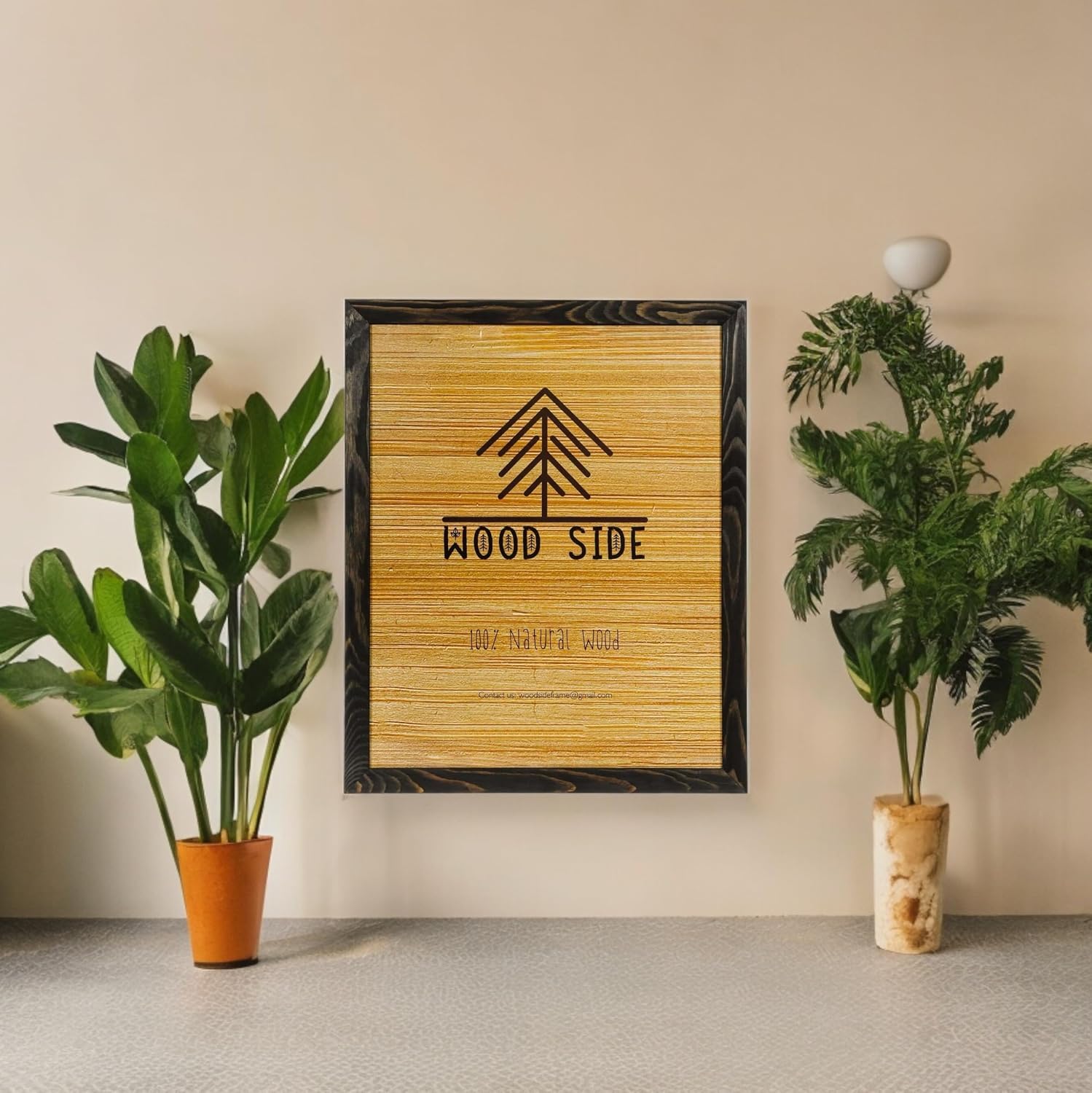 Rustic Natural Solid Wood Poster Picture Frame 16x24 | Charcoal Wooden Photo Frames, Eco Distressed, Wall Mounting