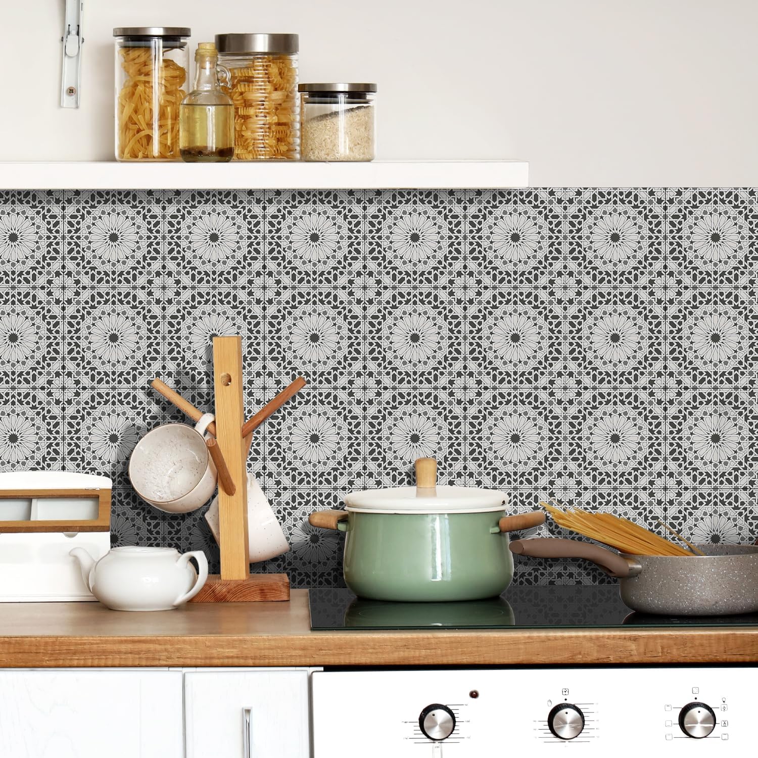 Peel and Stick Tile Sticker Self Adhesive Walls Stickers / Art-517 / 5.9 x 5.9 / Set of 12