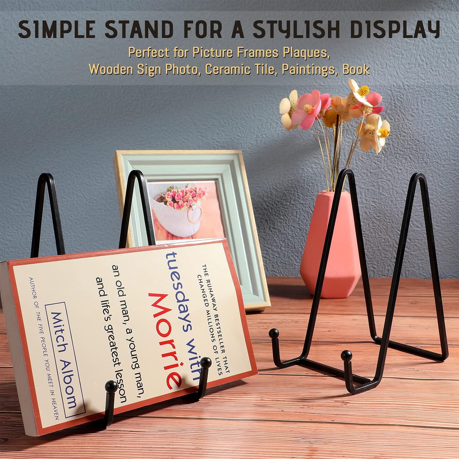 Plate Stands for Display Plate Holder Display Stands Picture Frame Holder Metal / 6 Inch / Set of 18