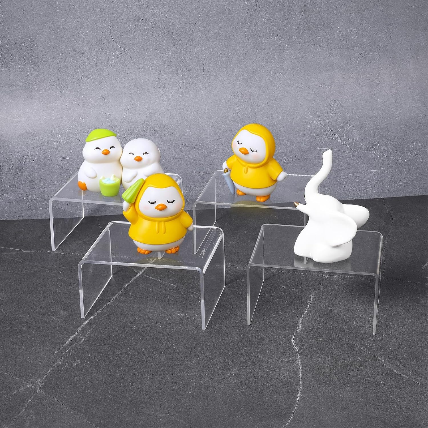 Display Stand for Figures / Clear / Set of 16