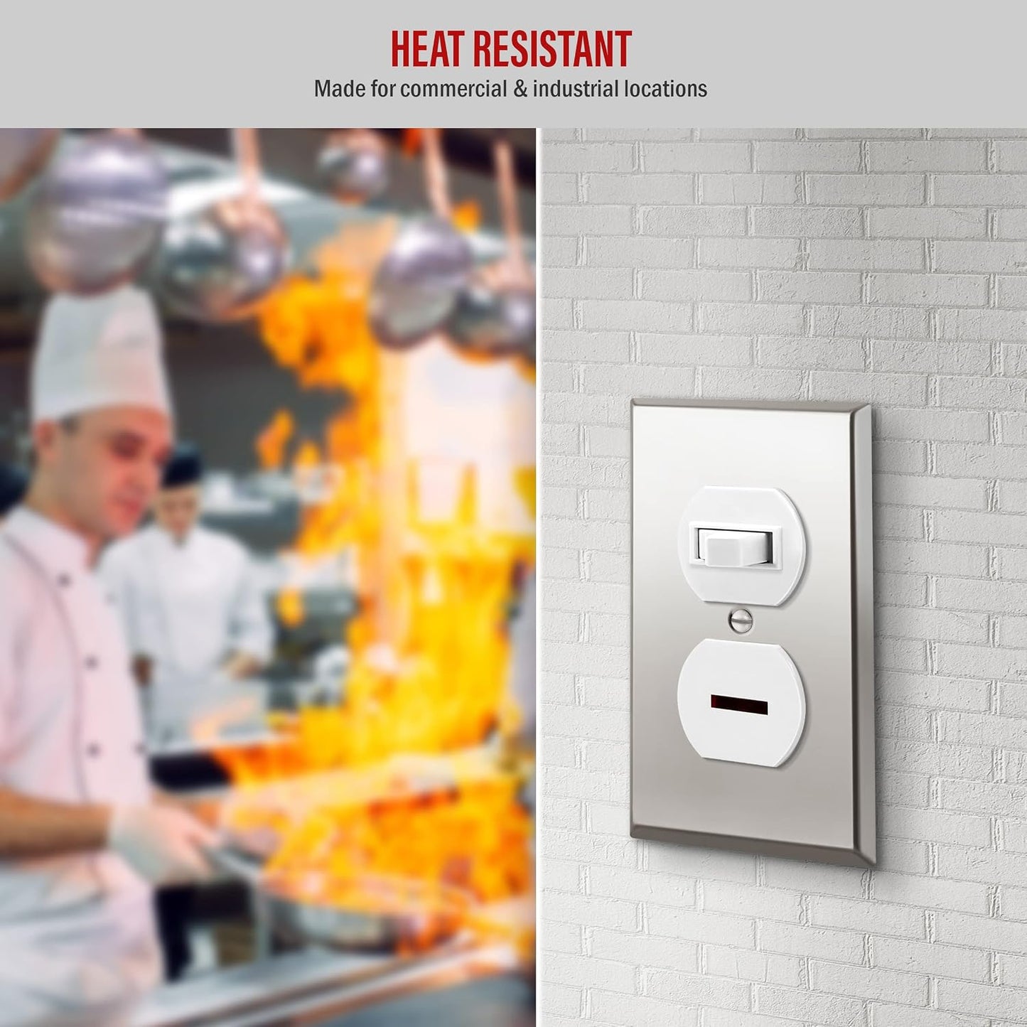 ENERLITES Duplex Receptacle Outlet Metal Wall Plate, Stainless Steel 201 Outlet Cover, Corrosion Resistant, Size 1-Gang