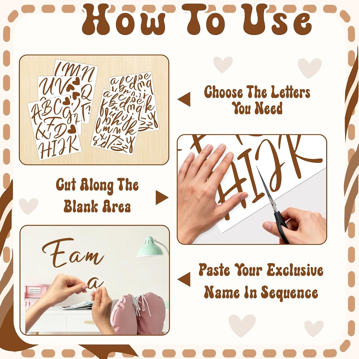 Custom Name Backdrop Sticker for Party Event Custom Decal for Balloon Arch / Brown Diy Name