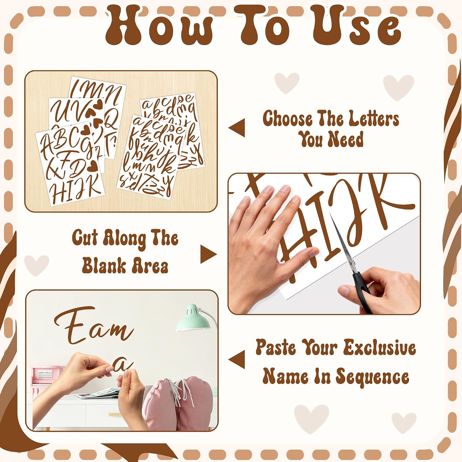 Custom Name Backdrop Sticker for Party Event Custom Decal for Balloon Arch / Brown Diy Name