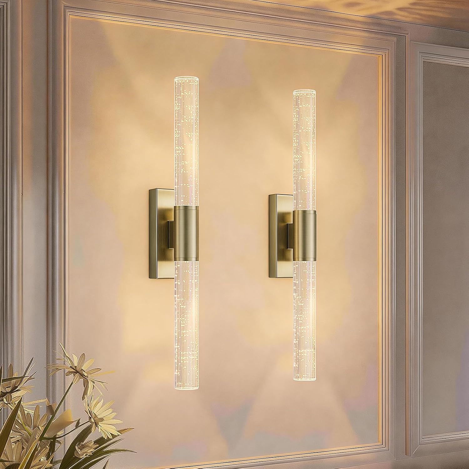 camuucci Battery Operated Wall Sconces Set of 2, Rechargeable Wall Lights