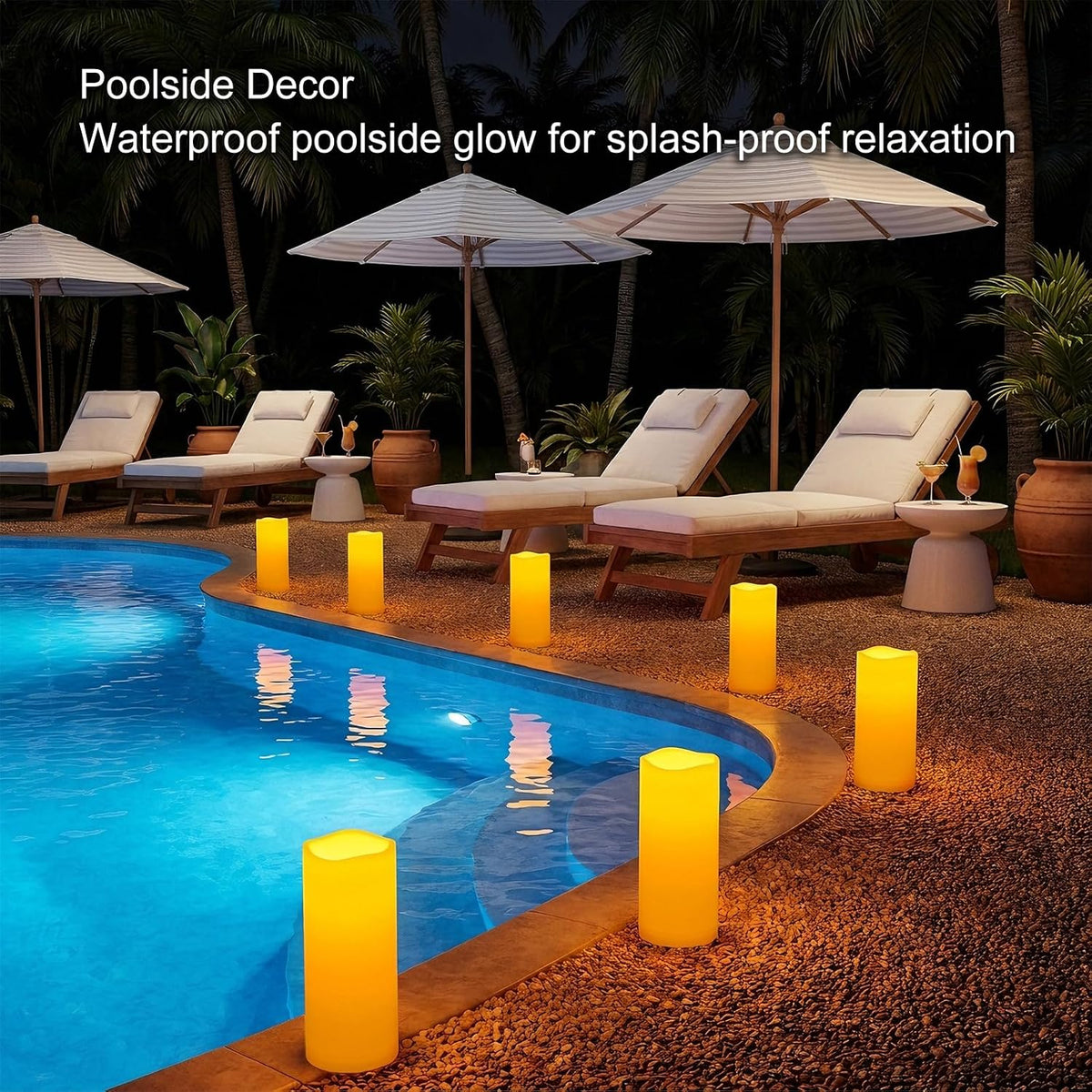 Amagic 12"x5" Large Waterproof Outdoor Flameless Candles with Remote Timer | Battery Operated Electric Fake Candle with