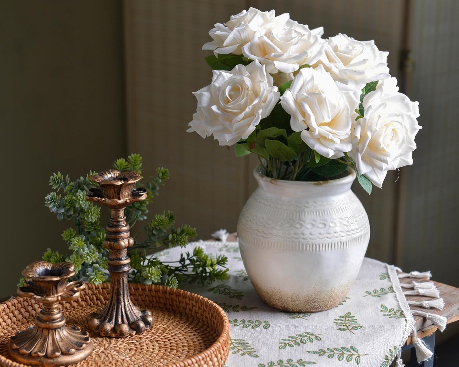 Boho Decorative Vases / White