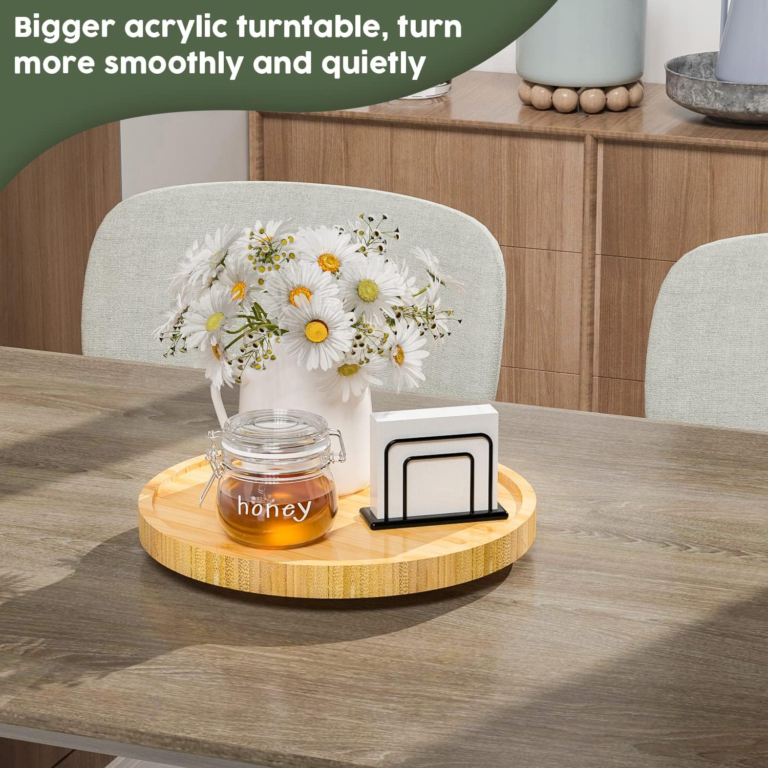 Lazy Susan Organizer / Beige / 10 x 10 x 1.5