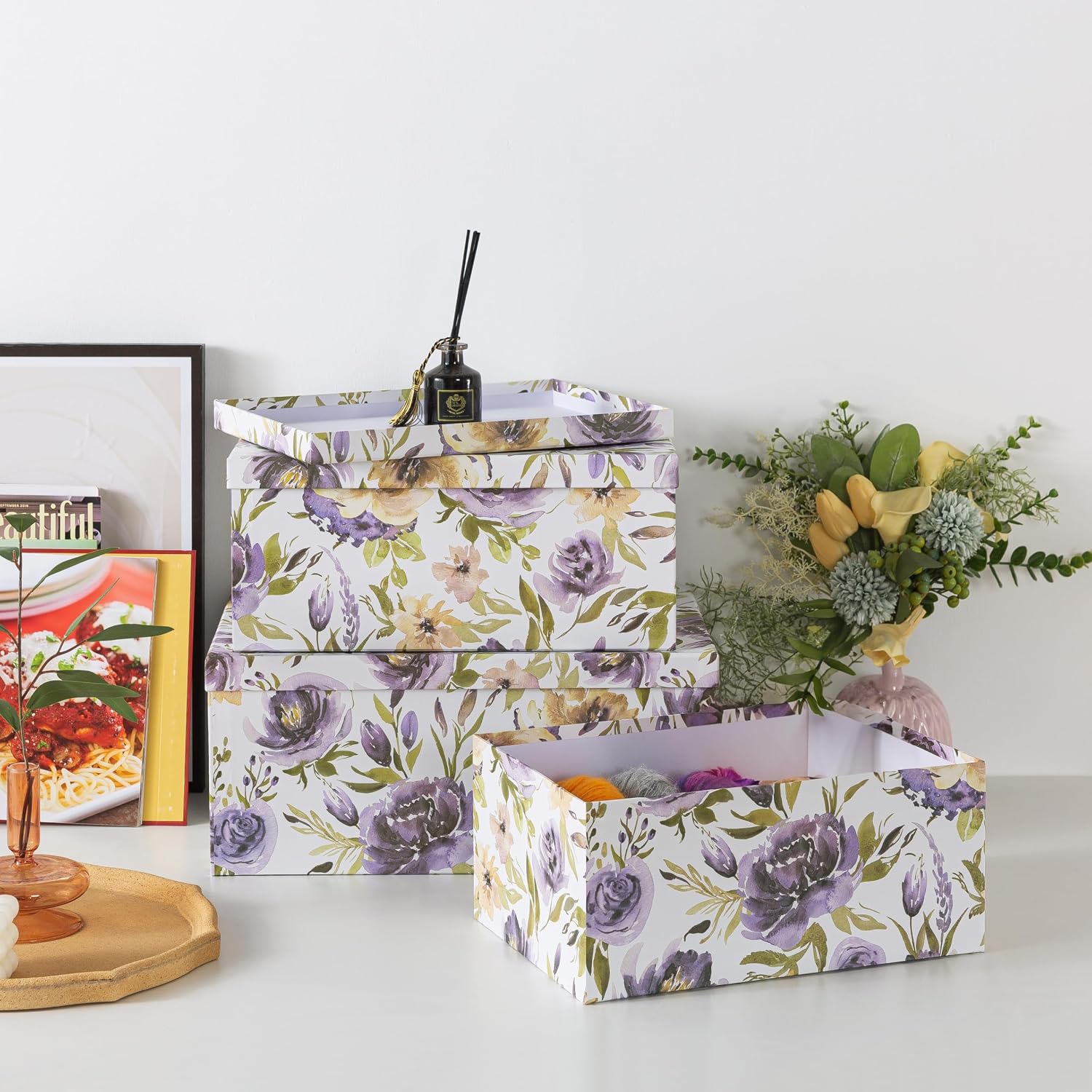 Large Keepsake Boxes / Purple Passion / Set of 3