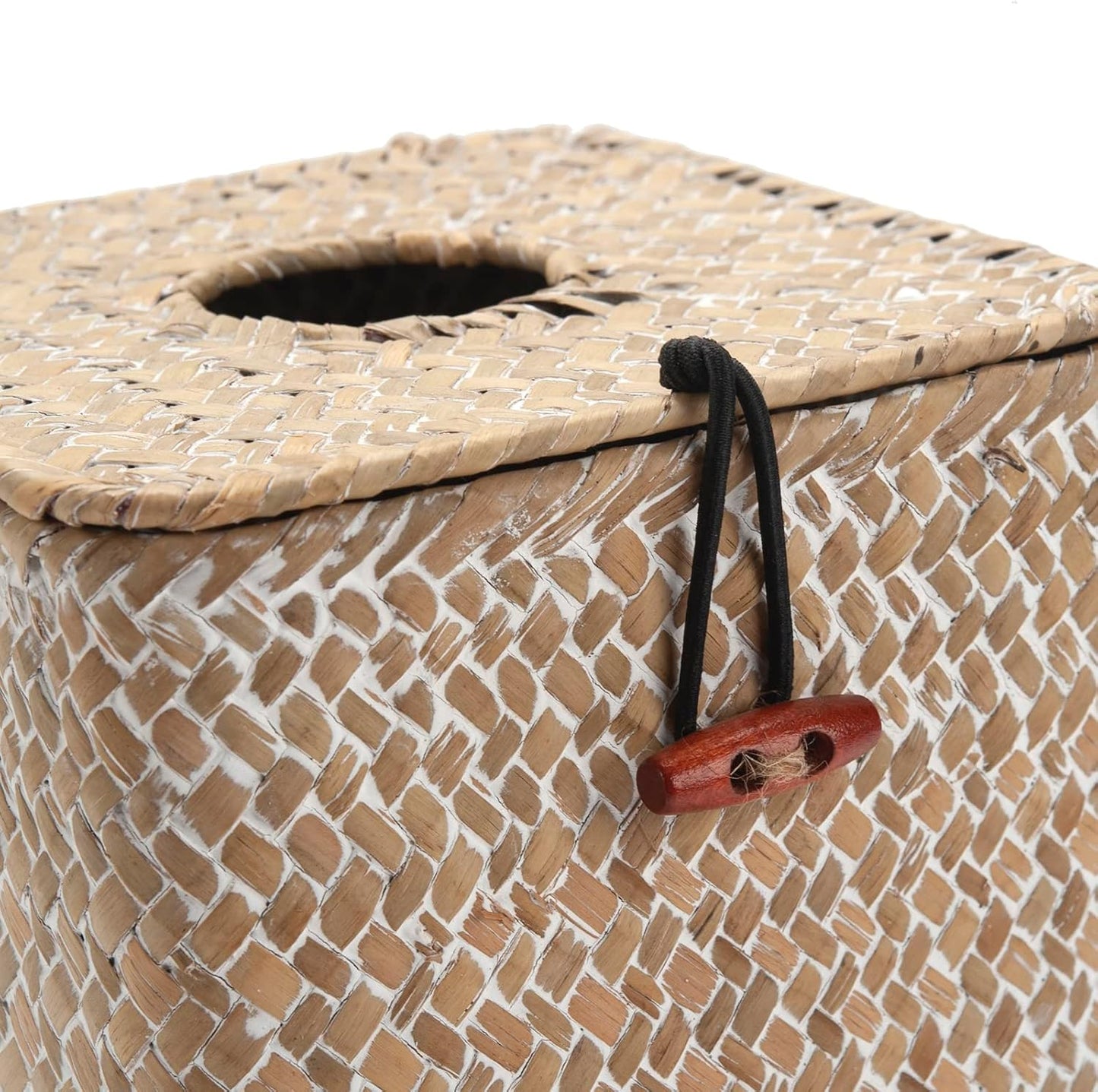 Seagrass Tissue Box Holder / Whitewash