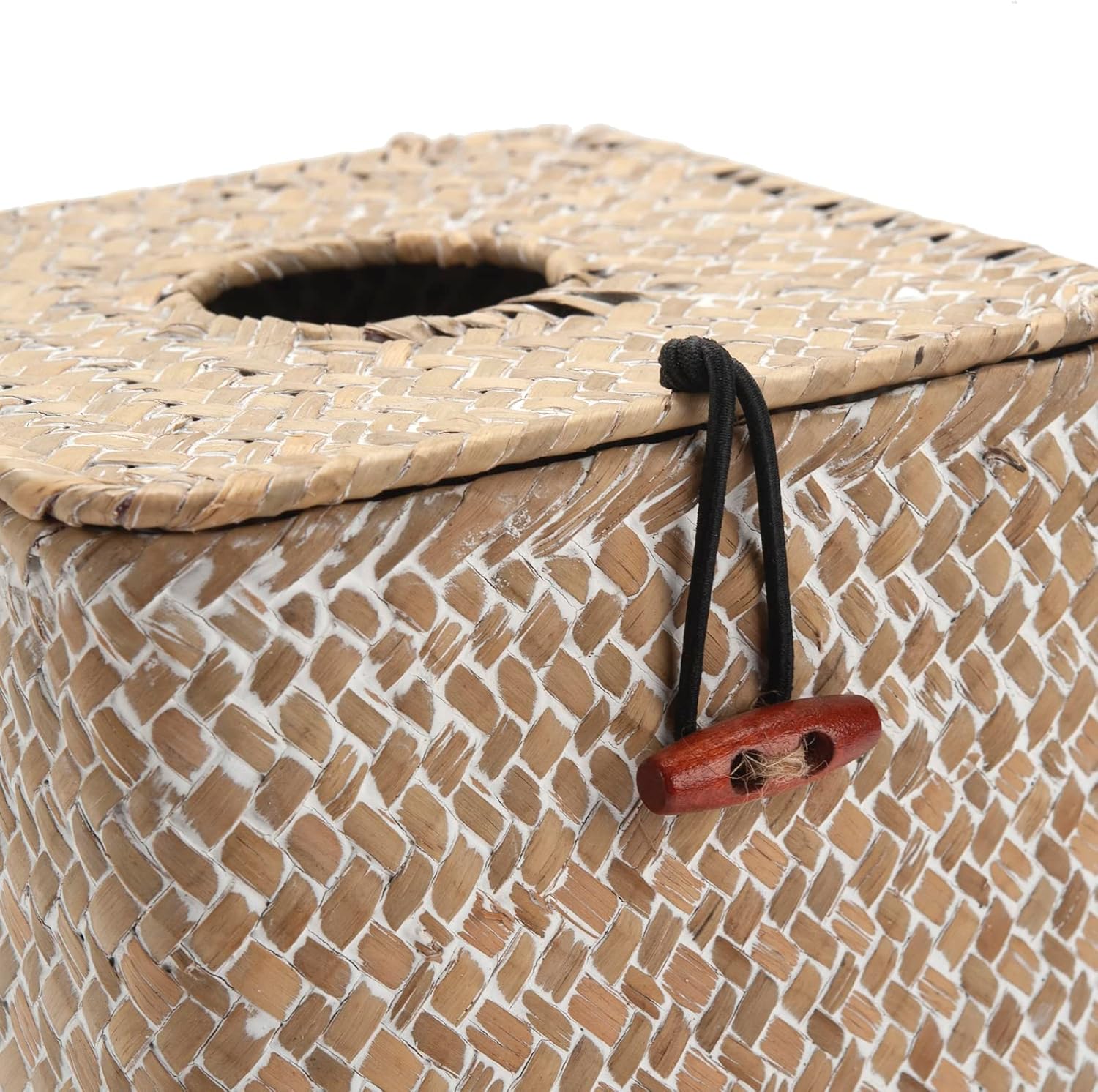 Seagrass Tissue Box Holder / Whitewash