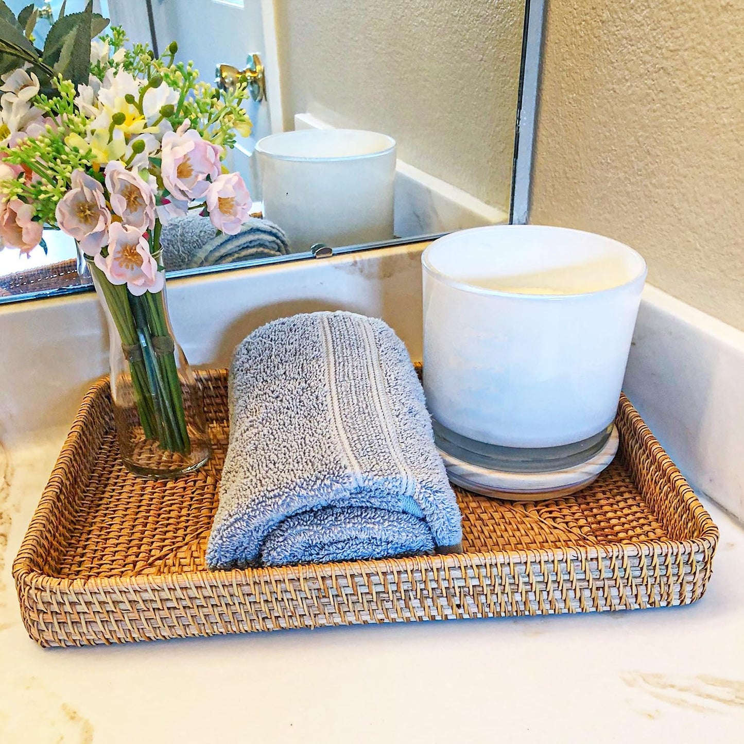 Handwoven Rattan Serving Tray / Set of 3