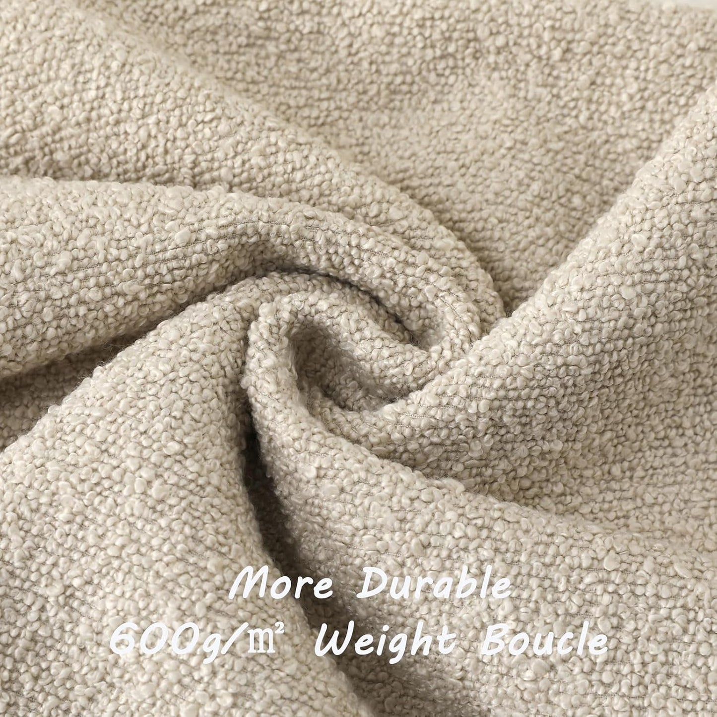 Decorative Throw Pillow Covers Soft Solid Boucle Textured Cushion Case / Beige / 18 x 18 / Set of 2
