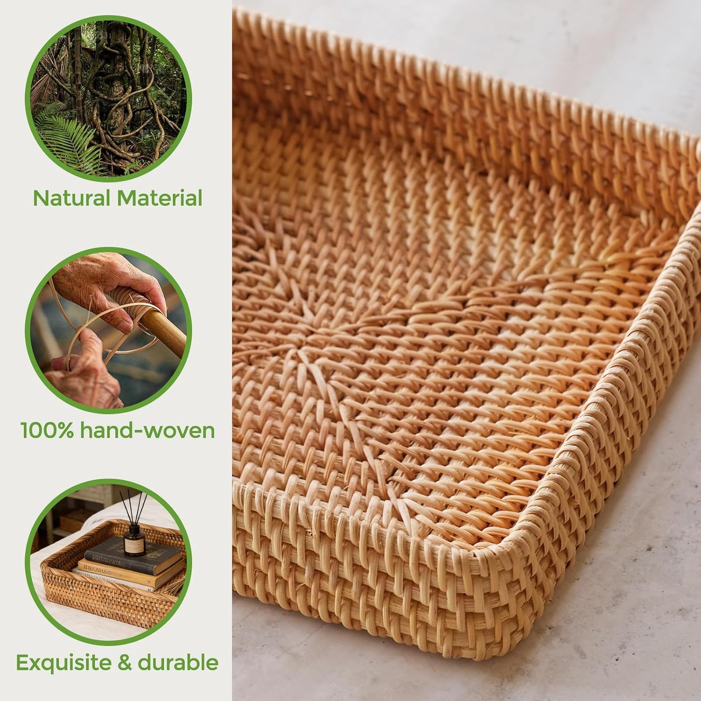 Wicker Storage Tray / 15.7 x 11 / L