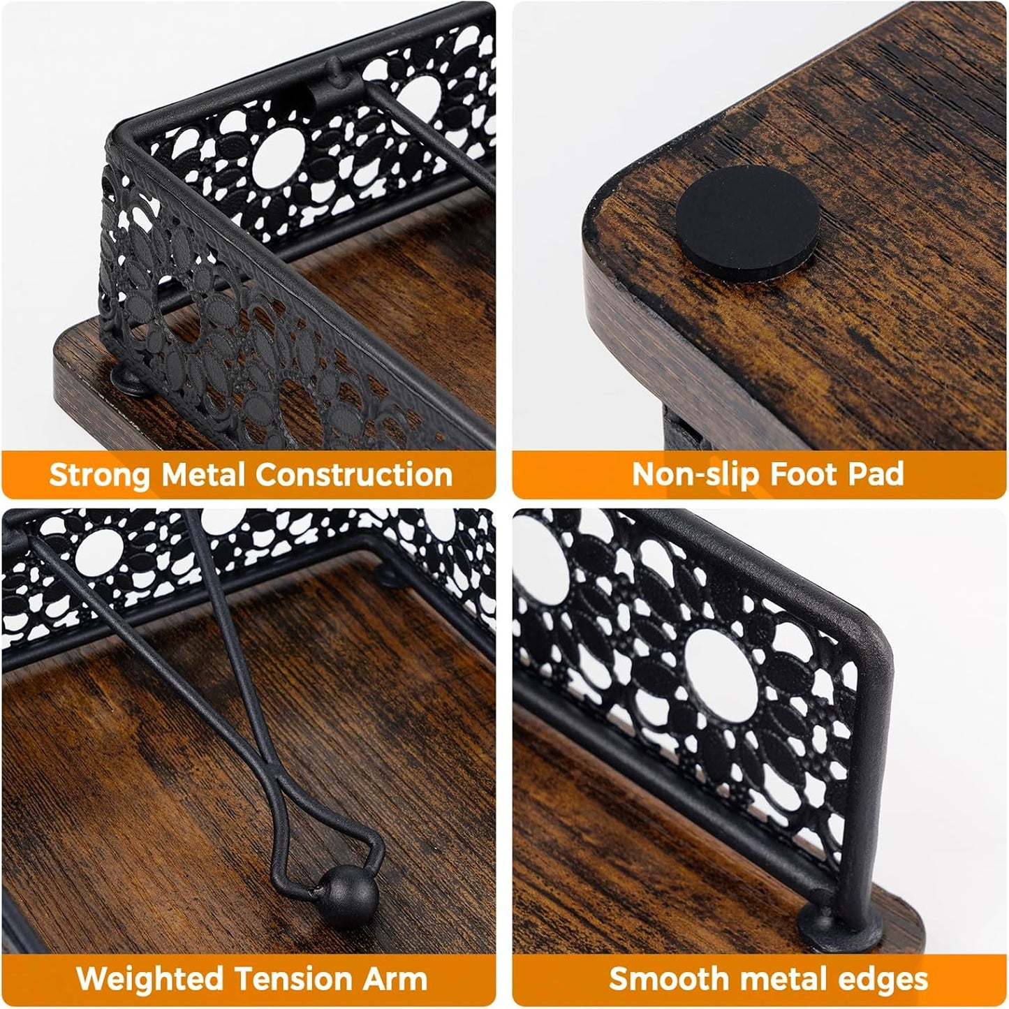 Wooden Napkin Holder / Black Iron with Wood