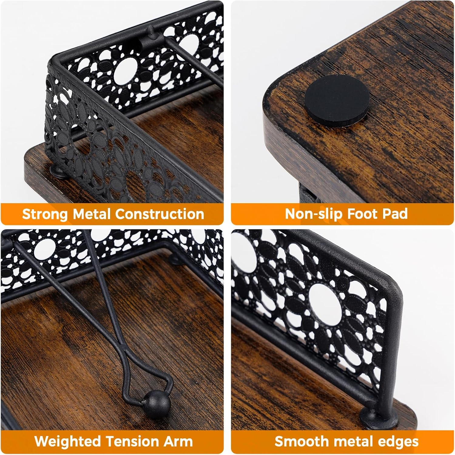 Wooden Napkin Holder / Black Iron with Wood