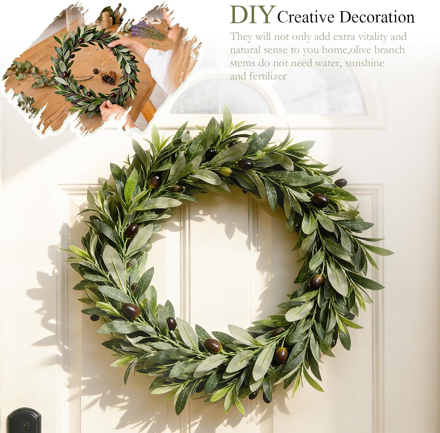Artificial Olive Branches / Black / 35.8 Inch / Set of 5