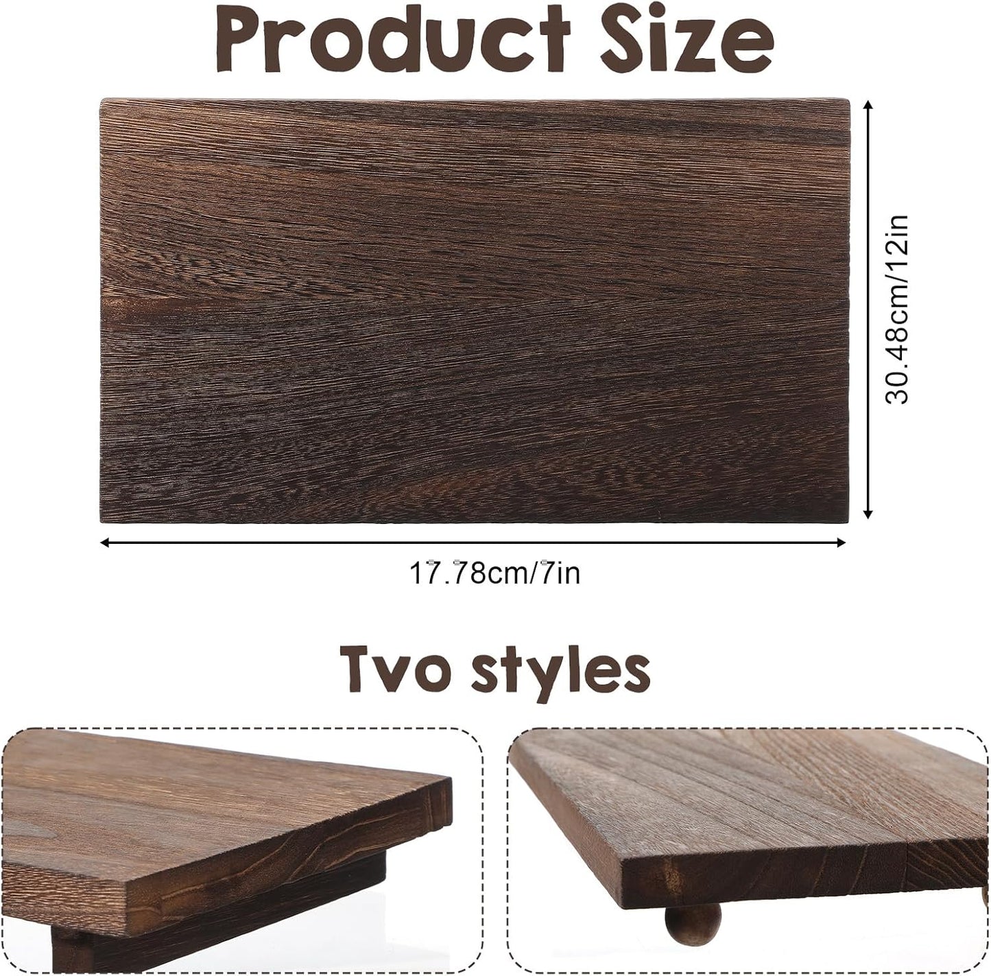Wood Pedestal Stand Kitchen Soap Tray Farmhouse Wood Riser Stand / Set of 2