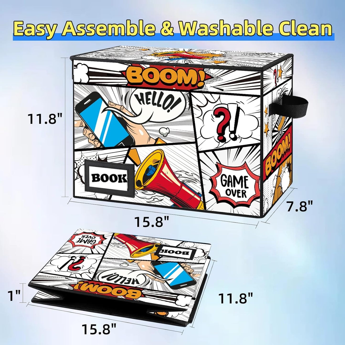 Collection Comic Book Storage Boxes / Cartoon Speakers / 1-pack / 15.8 x 7.8 x 11.8