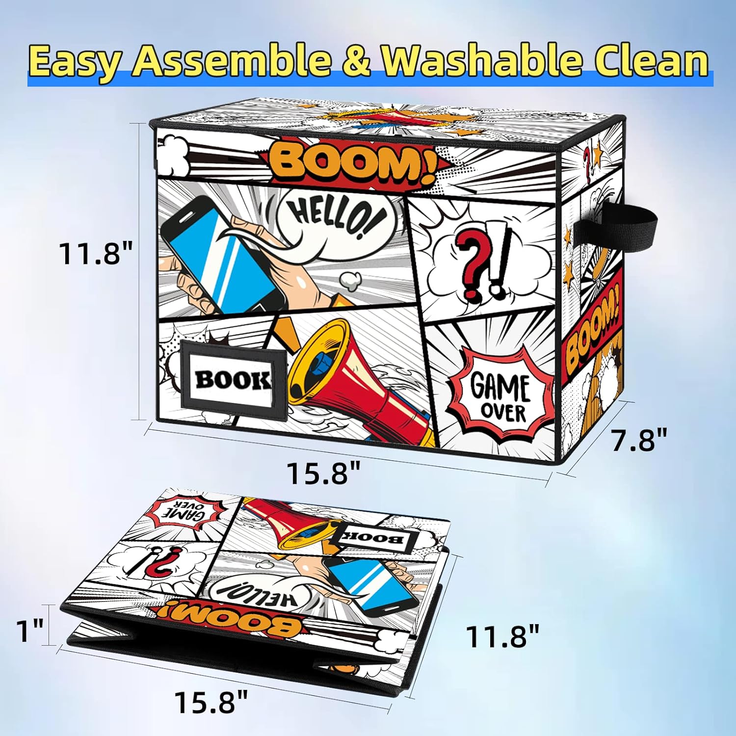 Collection Comic Book Storage Boxes / Cartoon Speakers / 1-pack / 15.8 x 7.8 x 11.8
