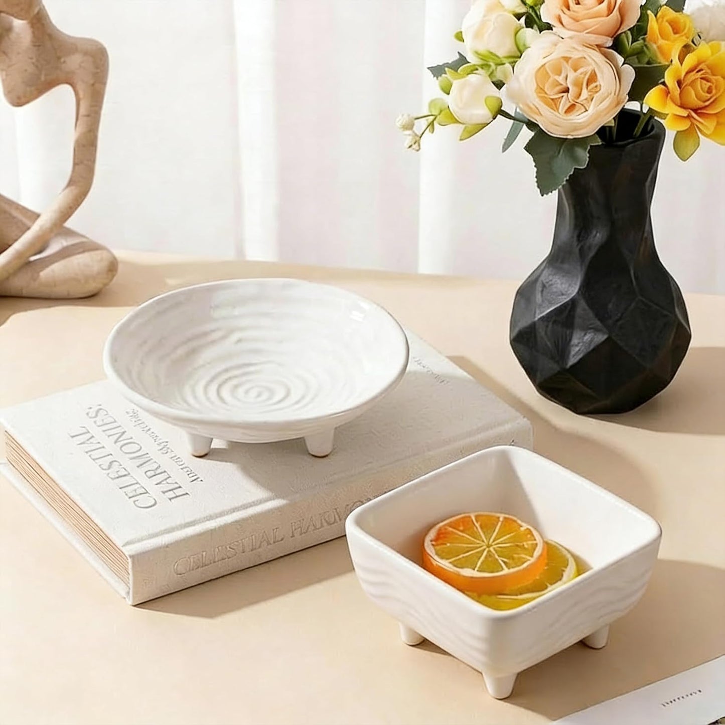 6" Ceramic Key Bowl for Entryway Table