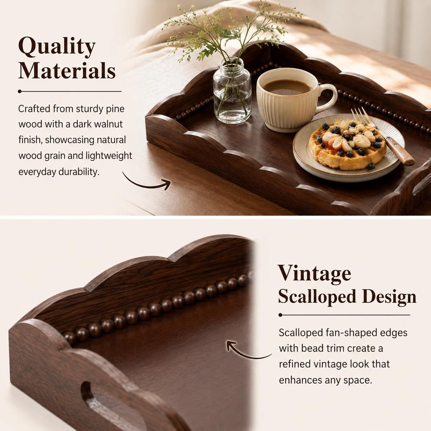 Wood Decorative Tray / 15 x 11