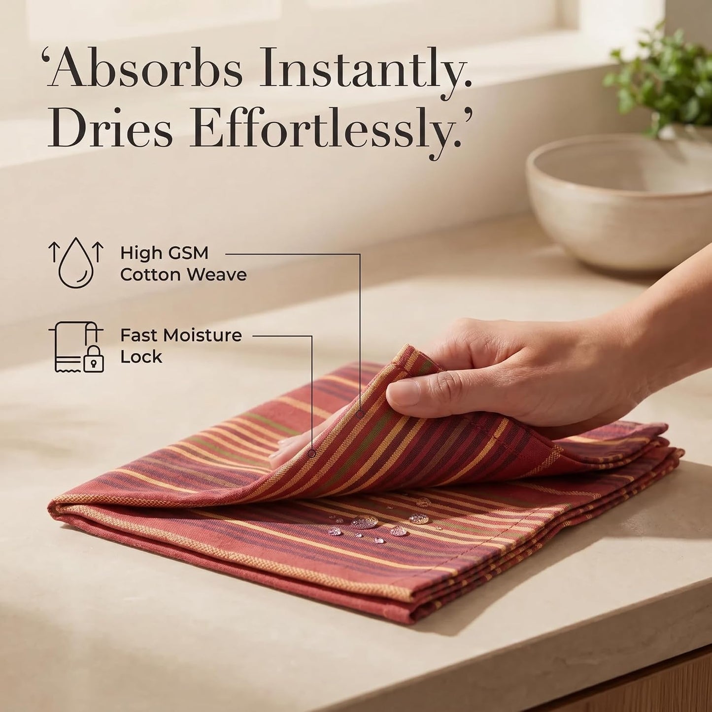 Urban Villa Cloth Napkins Cotton 20x20 (Set of 12) Fall Stripes
