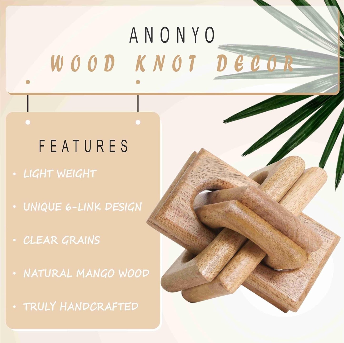 Boho Wooden Chain Links Decorative Object / Natural