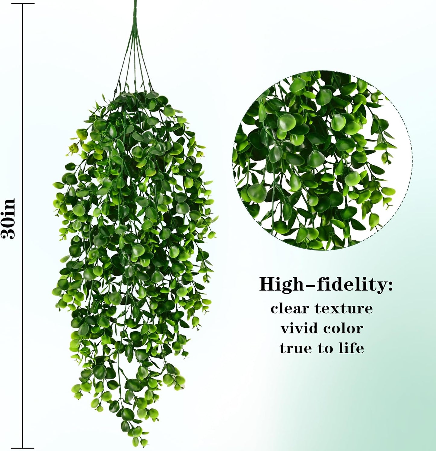 Fake Hanging Fake Eucalyptus Leaves UV Resistant / Photos Ivy Vines / Plants / 2.7 Inch / Set of 4