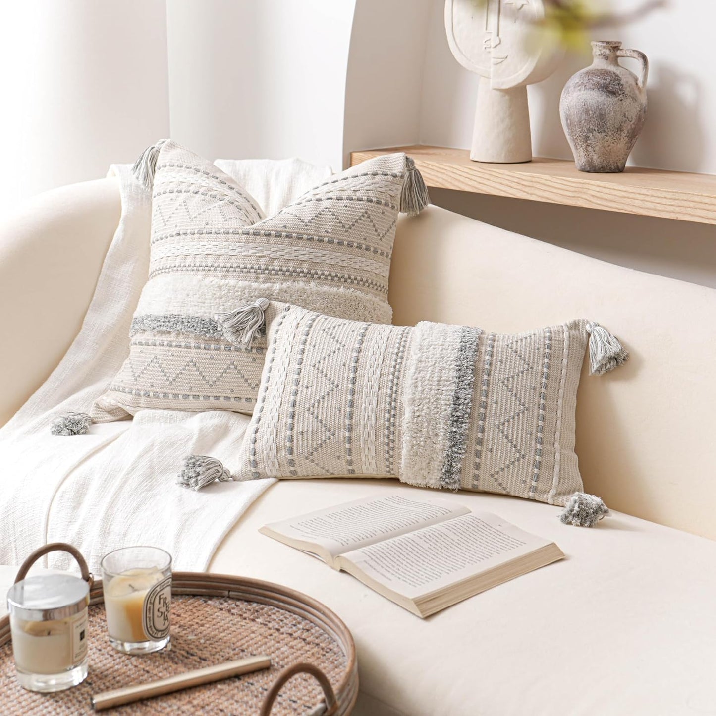 Lumbar Pillow Cover / 20 x 12 / Gray