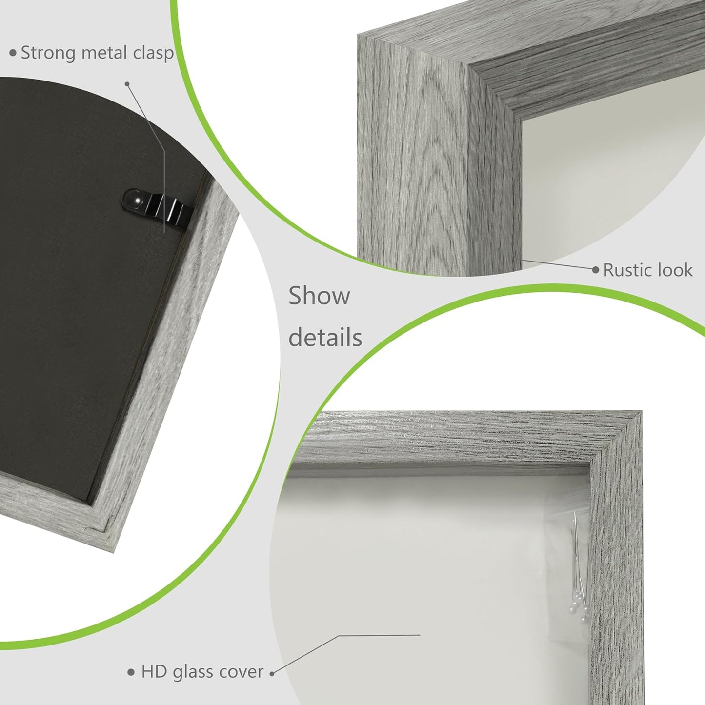 FrameWorks 11” x 11” Golden Oak Wooden Shadow Box Frame – Display Case with Soft Felt Back, Memory Box with Tempered