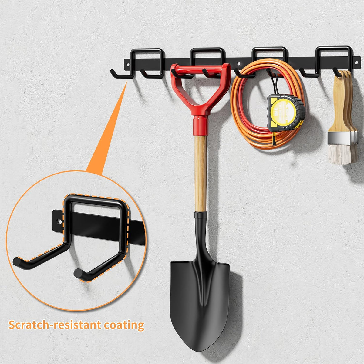 SUNTECH Garage Paper Towel Holder with Tool Hanger Wall Mount, Black | Solid Iron, Rust-resistant Finish, Fits Jumbo